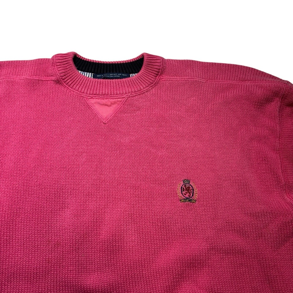 Tommy Hilfiger Sweater Mens XL Pink Long‎ Sleeve Pullover Preppy Casual Adult - Picture 5 of 6